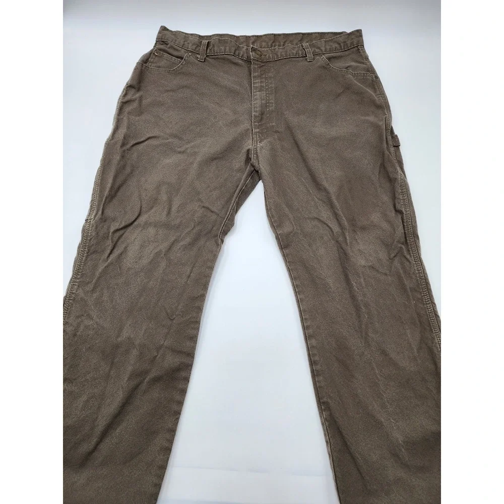 Mens Y2K Dickies Tan Khaki Brown Canvas Carpenter Work Pants Size 40x30 - Picture 3 of 16